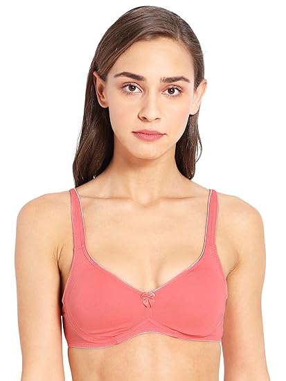 Jockey 1250 Women’s Blush Pink Wirefree Cotton Bra – Full Coverage 36D with Contoured Shaper & Adjustable Straps